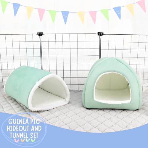 Tierecare Conjunto de esconderijo e túnel para porquinhos-da-índia tierecare, cama de pelúcia macia