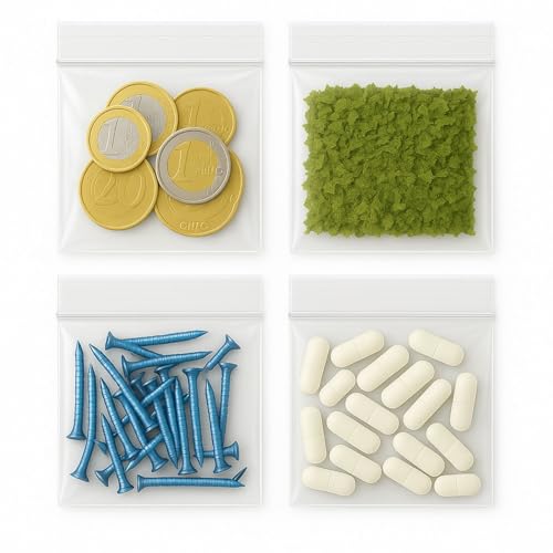 Weedness Druckverschluss-Beutel 4 x 4 cm 100 Stück EXTRA DICK Wiederverschließbare Baggys - Zipper Plastik Tütchen Tüten Klein Baggies Zip Poly Bag