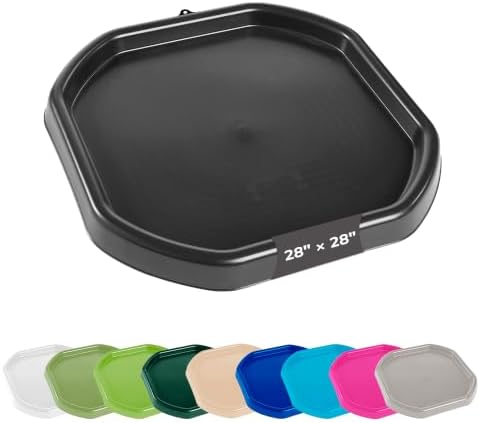MEKA Tuff Tray Small 28 x 28 in, Black, Sensory Bin for Kids