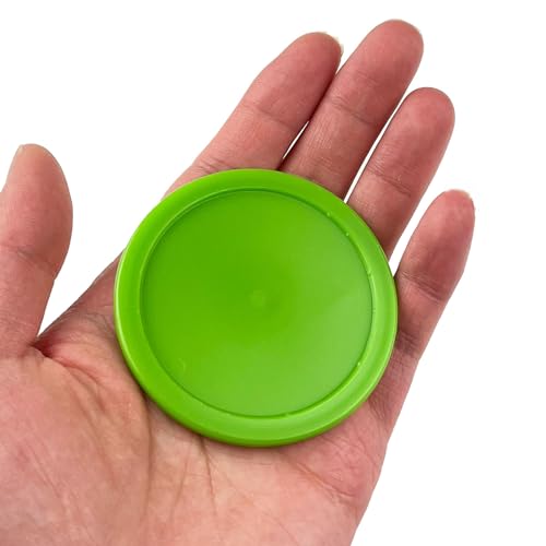 Kasteco 12 Pack 2.5 Inch Air Hockey Pucks for Small Size Table (Green, 64x4 mm)