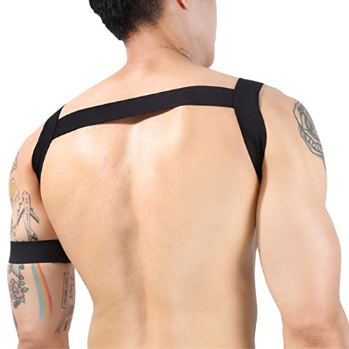 Image of Mens Harness Belt Nylon Elastic Body Shoulder Strap Sexy Halter Club Wear Cosplay Costume