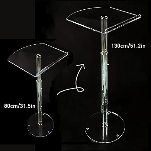Atril portátil ajustable con podio de metal curvo de pie transparente 2