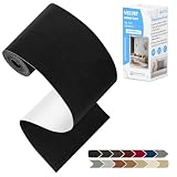 KING MOUNTAIN Couch Fabric Repair Patch, Fabric Patches for Furniture, 4' x 63' Waterproof Velvet Repair Tape for Sofas, Car Seats, Furniture, Upholstery Fabrics and Velvet Goods. （Black）