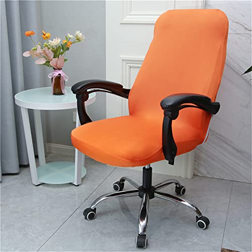 Highdi Funda Universal para Silla de Ordenador, Color Sólido Funda para Silla Giratoria Cubierta de Sillas Elastica Fundas Sillas de Oficina Protectora de Sillas para Gaming (Naranja,M) Cover