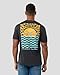INTO THE AM Wavy II Graphic Tee for Men - Short Sleeve Design T-Shirts (Charcoal, Large)