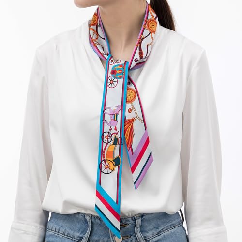 100% Mulberry Silk Scarf for Women Neck, Handbags,Bags, Purse, Hair Head Ribbon Skinny Scarf Silk Headband Scarf2