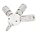 3 Way Air Splitter, 14/ Inch NPT Male Thread, 3 Way Manifold, Aluminum Alloy Pneumatic Fitting, Proof Quick Connector with Self Locking Mechanism for Industrial Air Tools