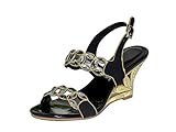  Soulength Sandalias de Verano Rhinestone Wedges Sandalias de Mujer Cristal Diamantes Zapatos de Mujer Tacones Altos con Punta Abierta