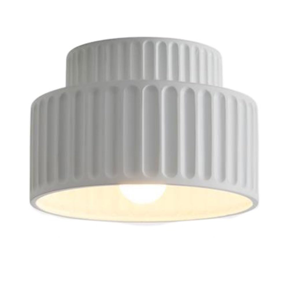 SHUANGZ Japanese Style Aisle Ceiling Lamp Ceiling Light Fixtures E27 Wall Sconce Lighting 1-Light Semi Flush Mount Light Fixture, Modern Chandeliers Fitting Cream Wind Corridor Porch Balcony Light