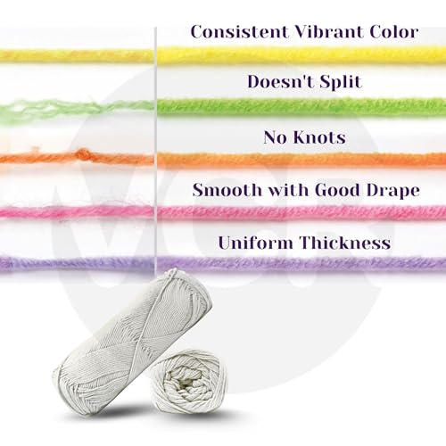 Image of VCR 4Ply Pearl Cremy White Yarn, 100 Grams Hank, 320 Meters Length, Cotton Combed Ball for Crochet and Knitting, Soft Crosia Threads, Pack of 1 Yarn, Suitable for DIY Crafts