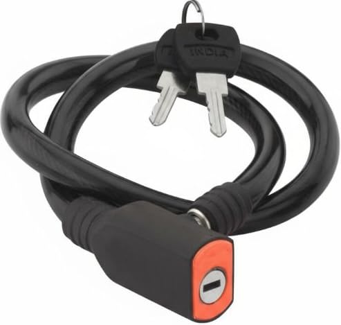 Bergo Heavy Duty Cable Lock Anti-Theft Safety Lock with 2 Keys for Helmet, Cycle,& Bicycle Pack-1 (Black)-image-24