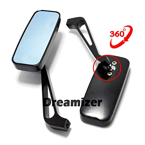 Espejo de motocicleta rectangular con acabado resistente para Bobber y Street Glide 4