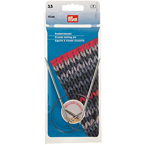 Prym Rundstricknadeln MS 40 cm 3,50 mm silberfarbig Aiguilles à Tricoter circulaires, Laiton, Argent, 3,5 mm