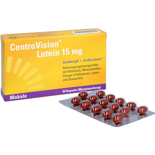 CentroVision Lutein 15 mg – Zur Erhaltung der normalen Sehkraft, Nahrungsergänzungsmittel mit Vitamin C, Vitamin E, Vitamin B2, Zink… – Ansicht 3