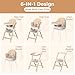 6-in-1 High Chair for Babies and Toddlers, 2026 New Aluminum Alloy Folding Toddler Step Stool with 4-Position Height, Detachable Double-Layer Tray, 6 Growing Stages from Infant to Toddler Seating