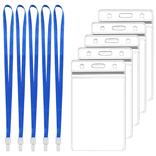 Tibapla 5 porte-cartes ID étanche avec lanière, 3.3x5.3 pouce