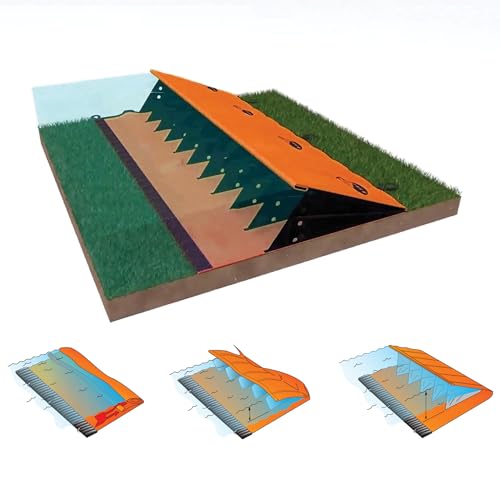 Quick Dam Water Force Portable Flood Barrier – 14in x 30ft Self‑Rising Flood Dam – Heavy-Duty Roll-Out Protection for Businesses, Buildings & Large-Scale Flooding – FM Approved