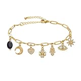 Powerful Handmade Amulet Bracelet for Women Girls 14K Gold Plated Dainty Link Paperclip Bracelet Han