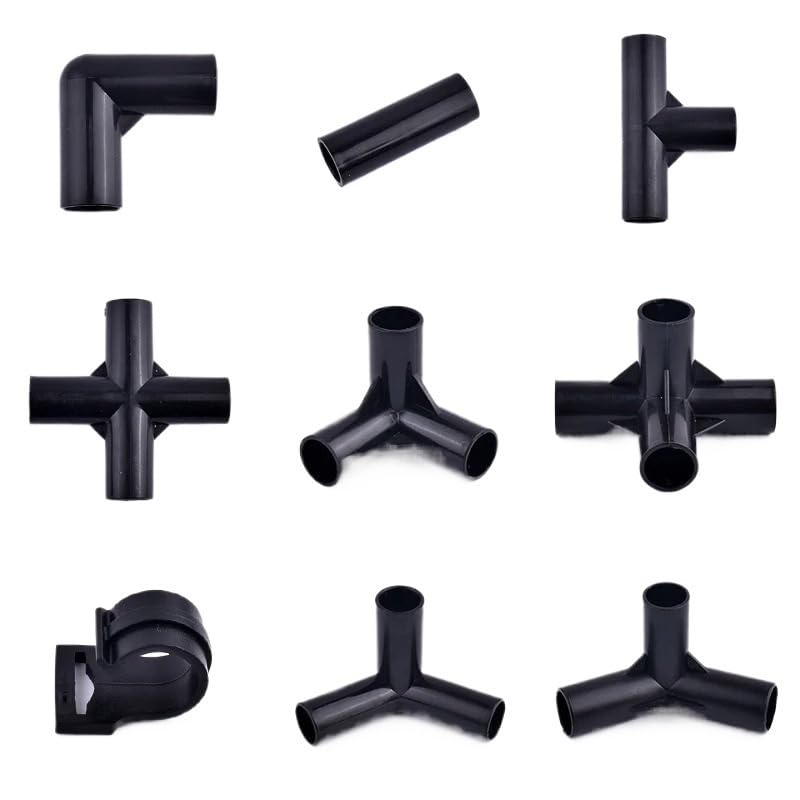 zelt rohrverbinder VCALDGFZ 5 Stück schwarze Rohrverbinder, Heimwerker, Regal, Zelt, feste Armaturen, I.D 8/12/16/19 mm, ABS-Kunststoff, T-Stück 4-Wege-Ellenbogen, gerade Verbindung (flacher Vierwege, schwarzer Garten Schwungrad Gewicht:10KG Tente décathlon Arpenaz family premium summer swim goggles for children