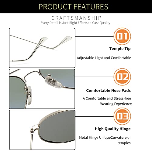Image of grey jack Polarized Aviator Sunglasses lightweight Stylish Glasses for Men Women UV Protection S110102