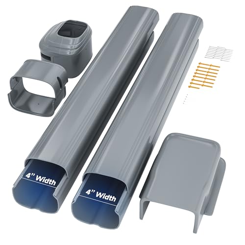 Cestluck 4'' 7.5 Ft Mini Split Line Set Cover, PVC & PP Line Cover Set