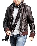 Classic Brown Keith Bomber Men Leather Jacket | Genuine Leather Brown Biker Jacket