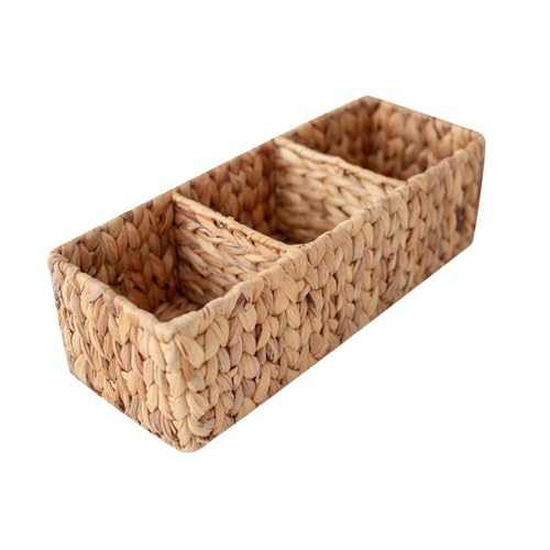 Zambuph Cesta tejida a mano, cesta de baño, organizador para guardar toallas, artículos de tocador y limpieza, decorativa algas marinas para organizar , S