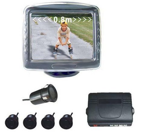 ICT Kit retromarcia Monitor 3,5 e sensori di parcheggio con Telecamera con LCD Countdown View CRS-9353
