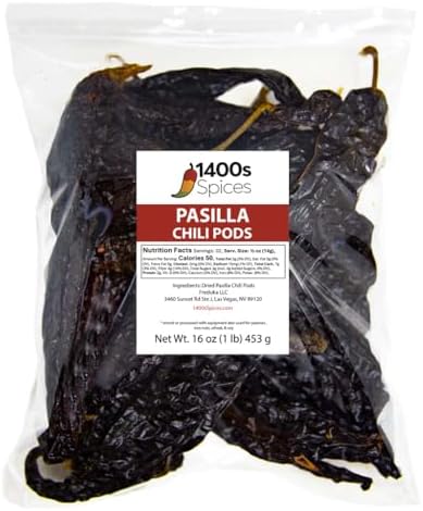 1lb Pasilla Negro Chilaca Dried Whole Chile Peppers