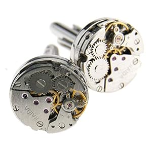 Creëer idee 2X Horloge Beweging Mens Manchetknopen Clockwork Vintage Gear Mens Manchetknopen Verjaardag Jubileum Graduation Gift