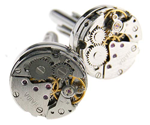 Creëer idee 2X Horloge Beweging Mens Manchetknopen Clockwork Vintage Gear Mens Manchetknopen Verjaardag Jubileum Graduation Gift
