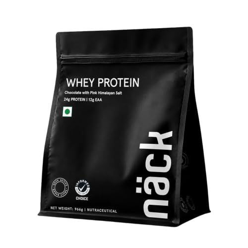 Image of Nack Chocolate Whey Protein 966g | 24.2g Protein in 109 kcal | 12.07g EAA | Whey Isolate & Concentrate | Sourced from Europe | Supports Muscle Recovery | With Digestive Enzymes | Informed Choice Certified