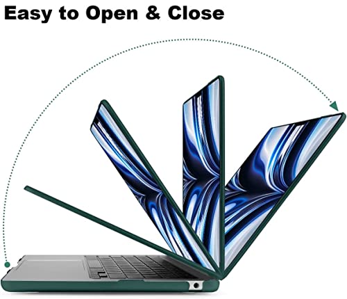 Image of Midkart Case Compatible with MacBook Air 13.6 inch M5 M4 M3 M2 Release 2026-2022 A3449 A3240 A3113 A2681 Touch ID Hard Shell Cover Keyguard Dust Plugs for MacBook Air 13 inch Case, Emerald Green