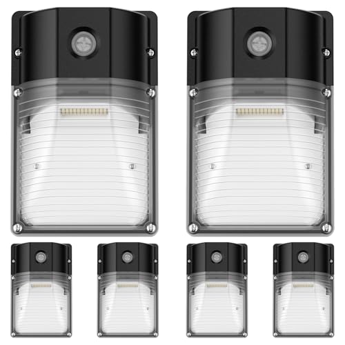 Image of JC-LGL 30W LED Wall Pack Light with Dusk to Dawn Sensor, 3600LM, 5000K Daylight, 120Vac Led Porch Lights, IP65 Waterproof Outdoor Security Lighting for Garage Warehouse Garden, ETL Certified, 6 Pack