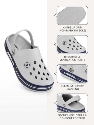 Image of Hoppa Trio Clogs for Men, Extra Soft EVA Moulded Slip-On Clogs | Lightweight, Cushioned, Water-Resistant & Non-Slip | Everyday Casual Footwear