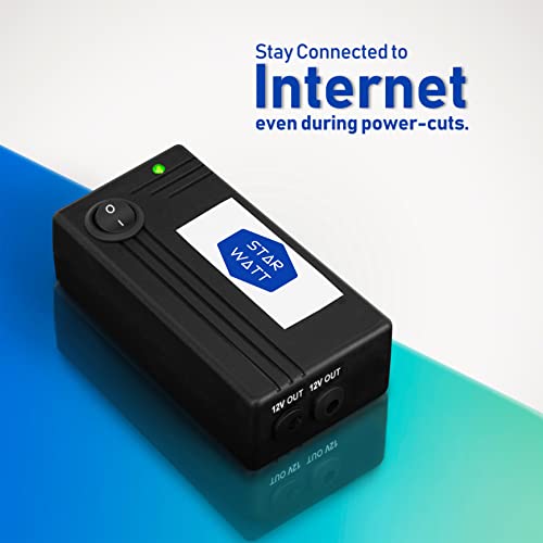Image of Mini UPS for 2 Routers | Dual Output 12V ≤ 1A + 12V ≤ 1A or (One Output 12V ≤ 2A) | Uninterrupted Power Backup for All Brand Wi-Fi Router + ONU /Modem + Router Setup | 3-6 Hours Backup