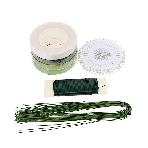 Housoutil Versatile Floral Tool Kit Floral Tape Flower Package Accessory Tape Wire Kit for Holiday Decorations Home Arrangements