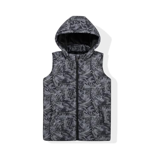 Image of SNOW DREAMS Boys Puffer Vest Hooded Quilted Outwear Sleeveless Jacket Lined Zipper Waistcoat