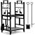 INNO STAGE Firewood Rack Fireplce Firepit Tools Set Double Layer Iron Wood Log Holder for Fire Place Outdoor Indoor Accessories-Brush, Shovel, Tong, Hook