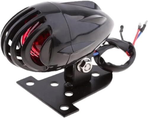 Clignotant moto arrière noir et feu stop avec grille de protection pour rouler de nuit