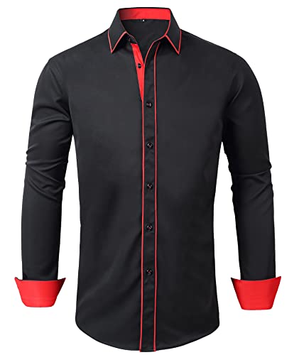 SWISSWELL Dress Shirt for Mens Long Sleeve Casual Button Down Shirts Wrinkle-Free Button Up Shirt
