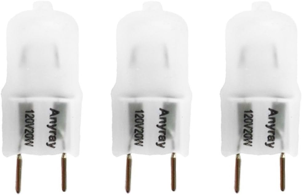 Anyray A1700F (3)-Pack 20 Watt G8 120V 130 Volt Light Bulb Frosted 20W 120 Volts G8S