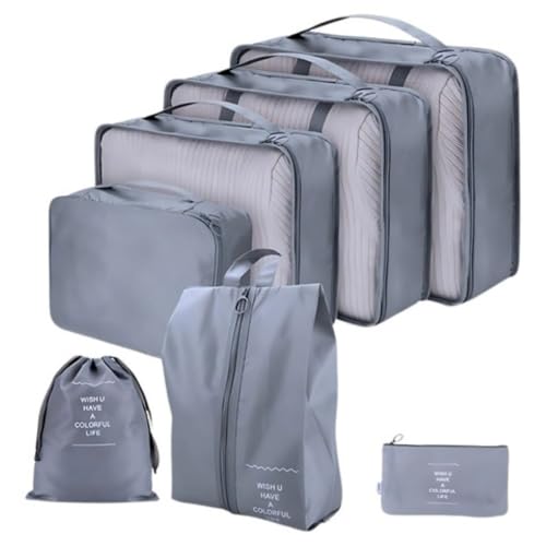 Kit Organizador de Malas para Viagem 7 Peças Conjunto Organizador Roupas Bolsas Necessaire Sapatos M