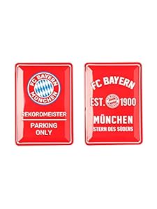 FC Bayern München Metallschild 2er Set Rot