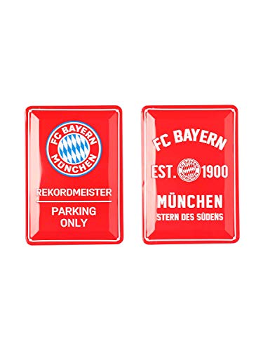 FC Bayern München Metallschild 2er Set Rot
