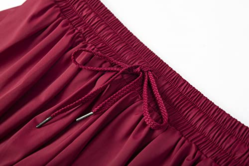 Image of 2 in 1 Flowy Running Shorts for Women Gym Yoga Athletic Womens Workout Biker Spandex Lounge Sweat Skirt Summer