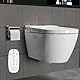CASSILANDO Intelligente Wand Toilette, Smart Toilette Dusch WC, Intelligente Bidet-Toilette, Hängetoilette, Spültoilette, Eingebauter Heizsitz, Nachtlicht, Seitliche Bedienknöpfe, Weiße Farbe
