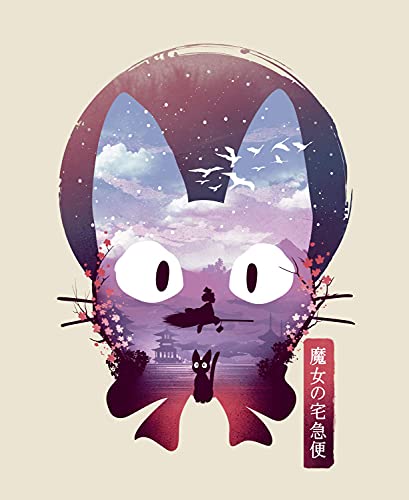 Amazon Com Japanese Anime Cat Art Print Ukiyo E Wall Art 8 X 10 Unframed Japanese Anime Artwork Friendly Witch Print Hayao Miyazaki Wall Hanging Cool Movie Inspired Home Decor Jiji Black Cat