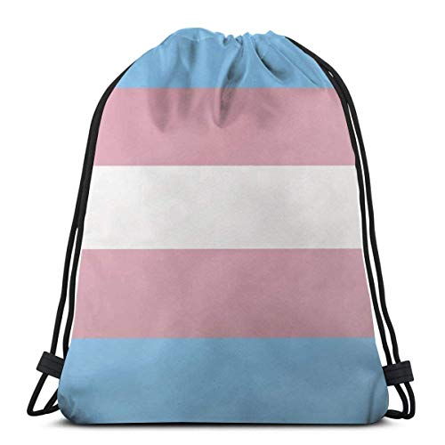 fengxutongxue Transgender Pride Flag LGBT Pride (2) 3D Print Drawstring Backpack Rucksack Shoulder Bags Gym Bag for Adult 16.9"X14"