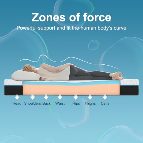 6-inch Gel-Infused Ultra-Comfort Supportive and Medium Firmness Memory Foam Mattress, Black Twin Mattress image 2